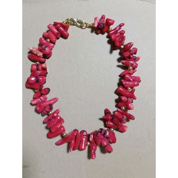 Kenneth Lane Design Vintage Red Coral Natural Varied‎ Size Stones 15